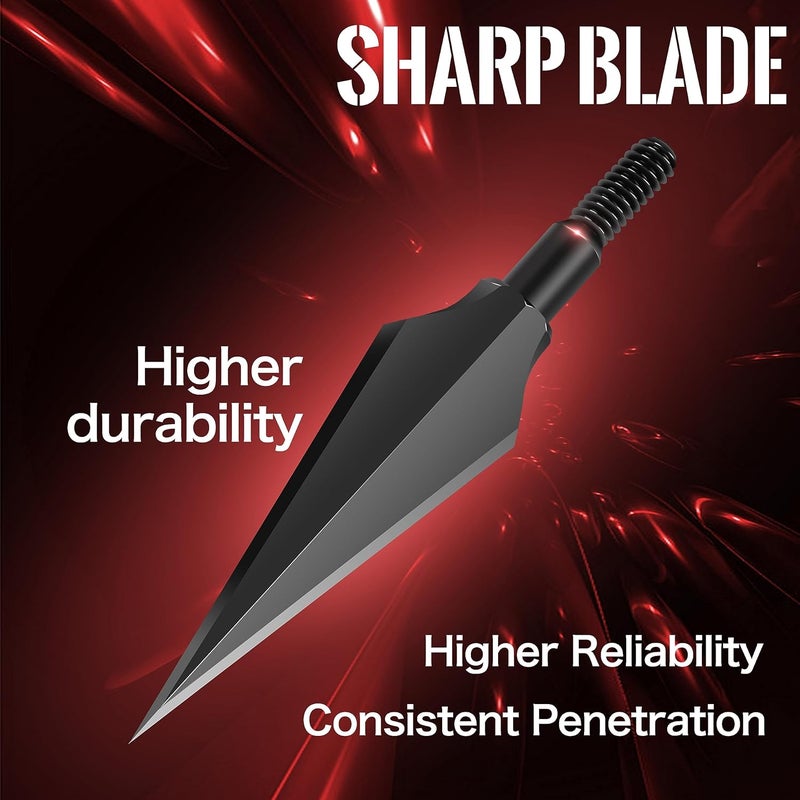 Sunya Broadheads 100/120/125/150 Grain Traditional Archery Arrow Tips for Compound, Recurve Bow & Crossbow, Pack of 12 - Image 3